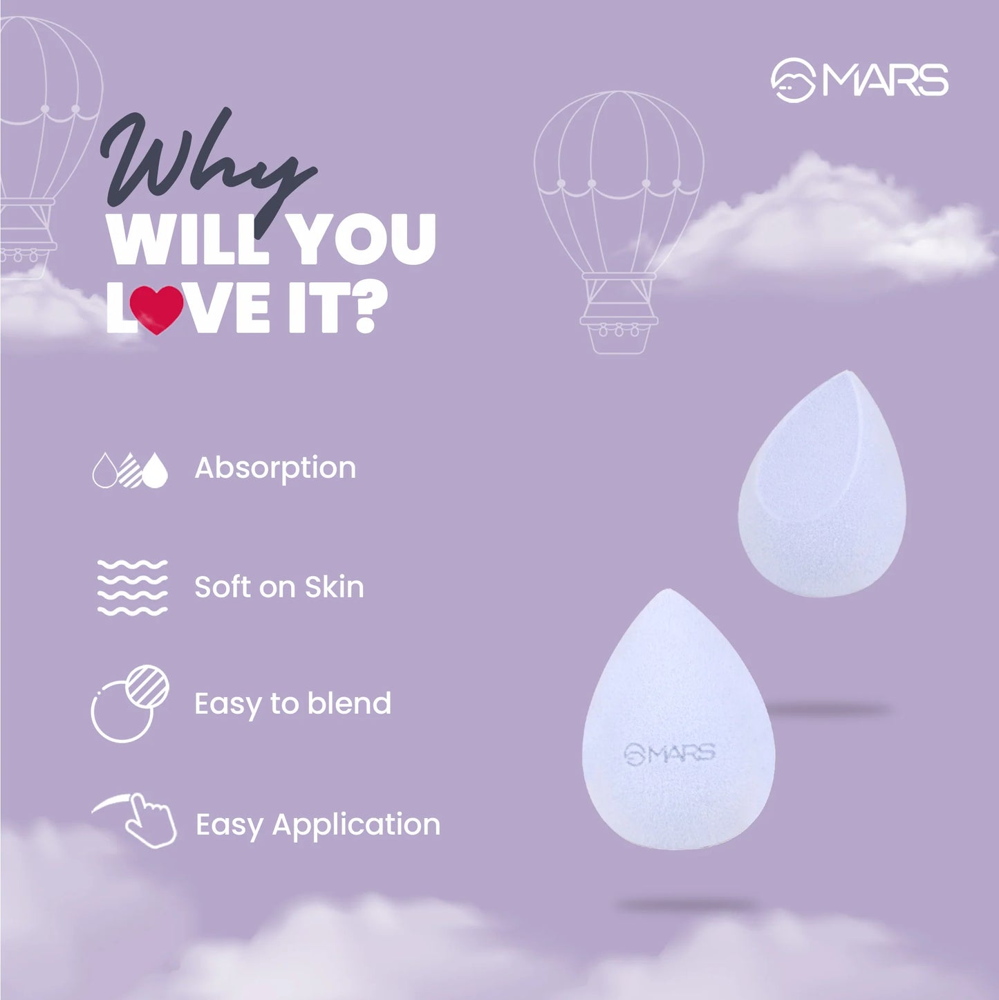 MARS Microfiber Velvet Beauty Blender