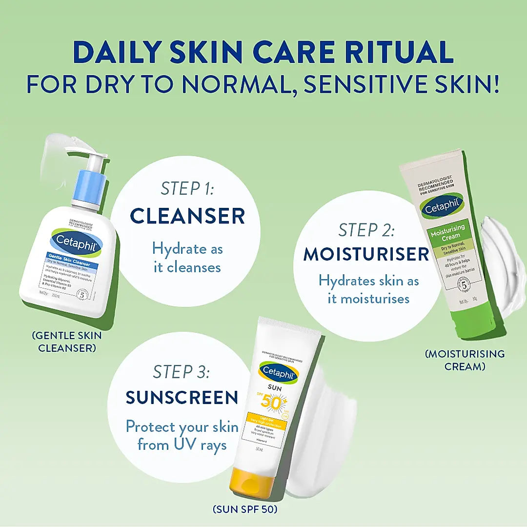 CETAPHIL Moisturising Cream 80g for Dry to Very Dry Sensitive Skin with Niacinamide and Panthenol, Dermatologist Recommended