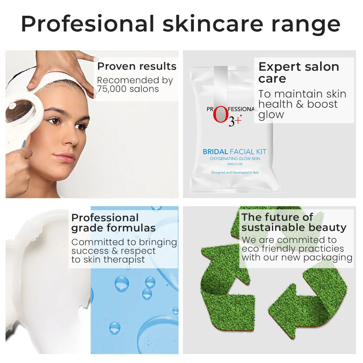 O3+ Bridal Facial Kit Oxygenating Glow Skin For Acne (81g, Single Use)