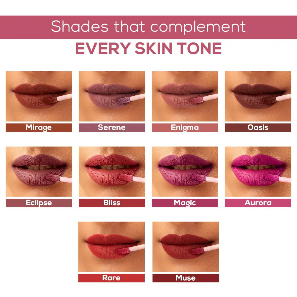 RENEE Stay Forever Matte Liquid Lipsticks Combo of 10, 1ml each