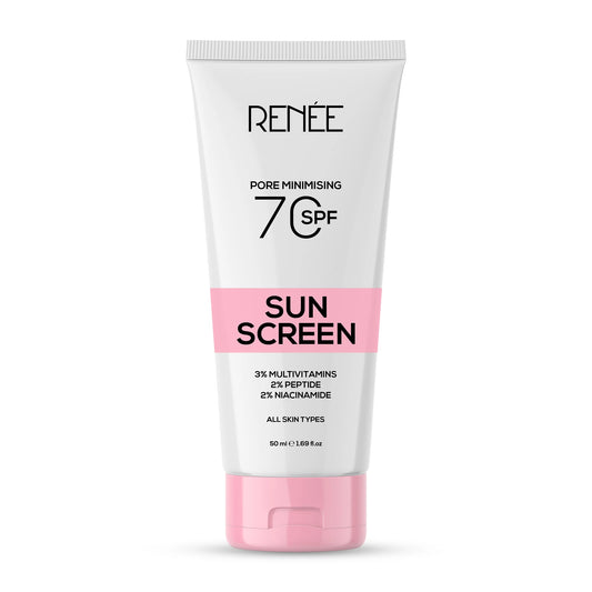 RENEE Pore Minimising Sunscreen SPF 70 with 3% multivitamins, 2% Peptides and 2% Niacinamide